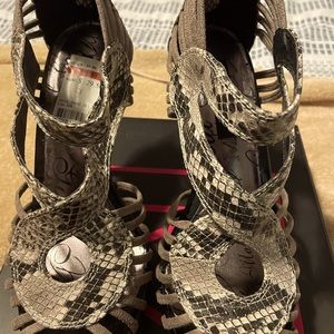 Material Girl Women’s Sandals Snakeskin color. Gently worn, looks brand new.